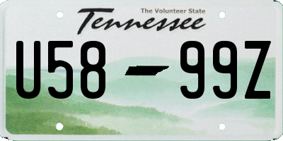 TN license plate U5899Z