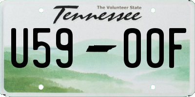 TN license plate U5900F