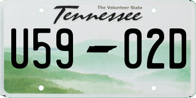 TN license plate U5902D