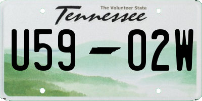 TN license plate U5902W