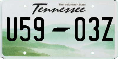 TN license plate U5903Z