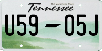 TN license plate U5905J