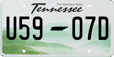 TN license plate U5907D