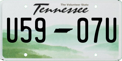 TN license plate U5907U