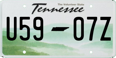 TN license plate U5907Z