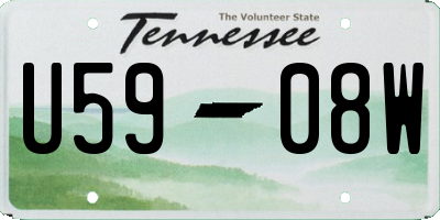 TN license plate U5908W