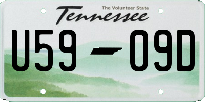 TN license plate U5909D