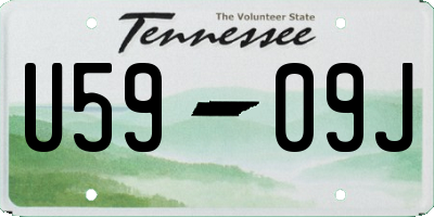 TN license plate U5909J
