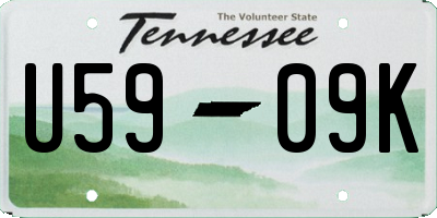 TN license plate U5909K