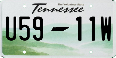 TN license plate U5911W