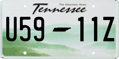 TN license plate U5911Z