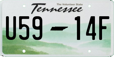 TN license plate U5914F