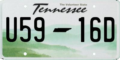 TN license plate U5916D