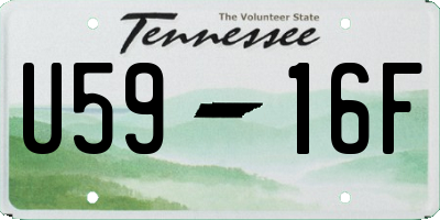 TN license plate U5916F