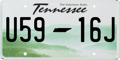 TN license plate U5916J