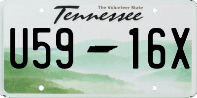 TN license plate U5916X