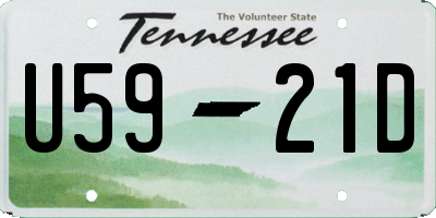 TN license plate U5921D