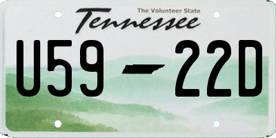 TN license plate U5922D