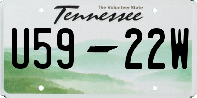 TN license plate U5922W