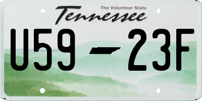 TN license plate U5923F