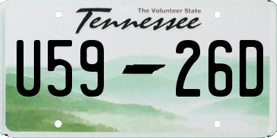 TN license plate U5926D