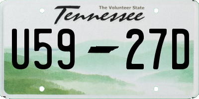 TN license plate U5927D