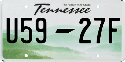TN license plate U5927F