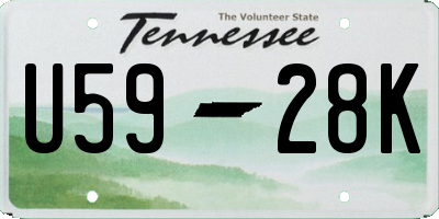 TN license plate U5928K
