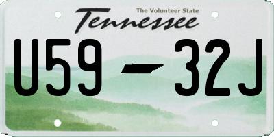 TN license plate U5932J