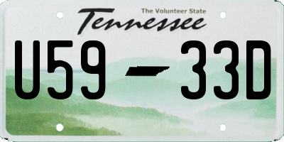 TN license plate U5933D