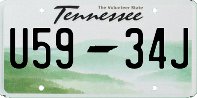 TN license plate U5934J