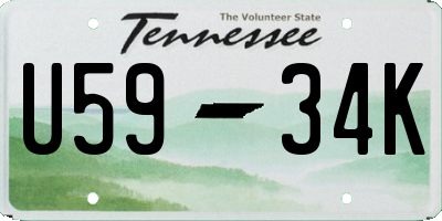 TN license plate U5934K
