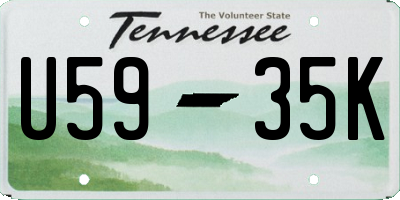 TN license plate U5935K