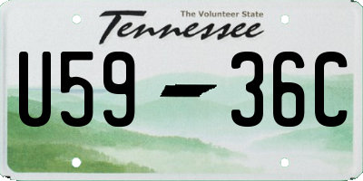 TN license plate U5936C