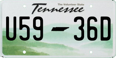 TN license plate U5936D