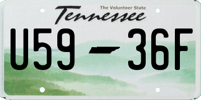 TN license plate U5936F