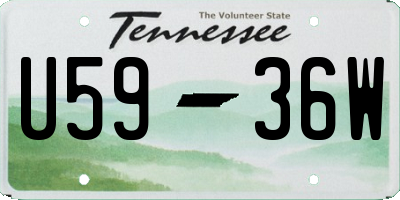 TN license plate U5936W