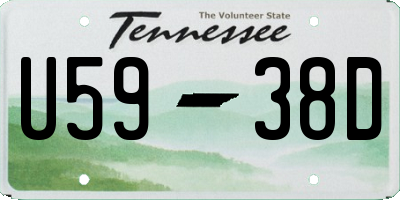 TN license plate U5938D