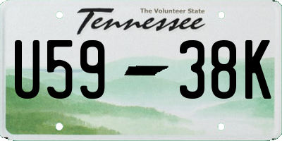TN license plate U5938K