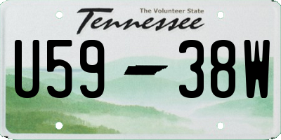 TN license plate U5938W