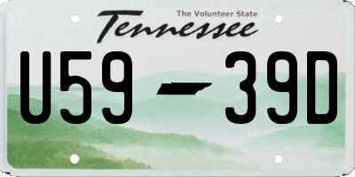 TN license plate U5939D