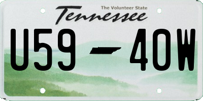 TN license plate U5940W