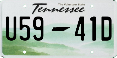 TN license plate U5941D