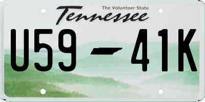TN license plate U5941K