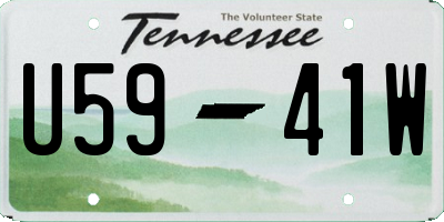 TN license plate U5941W