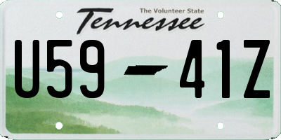 TN license plate U5941Z