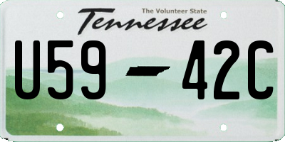 TN license plate U5942C