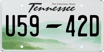 TN license plate U5942D