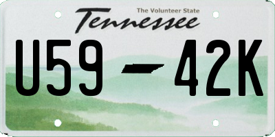 TN license plate U5942K