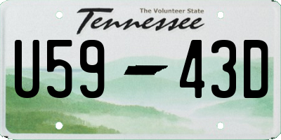 TN license plate U5943D